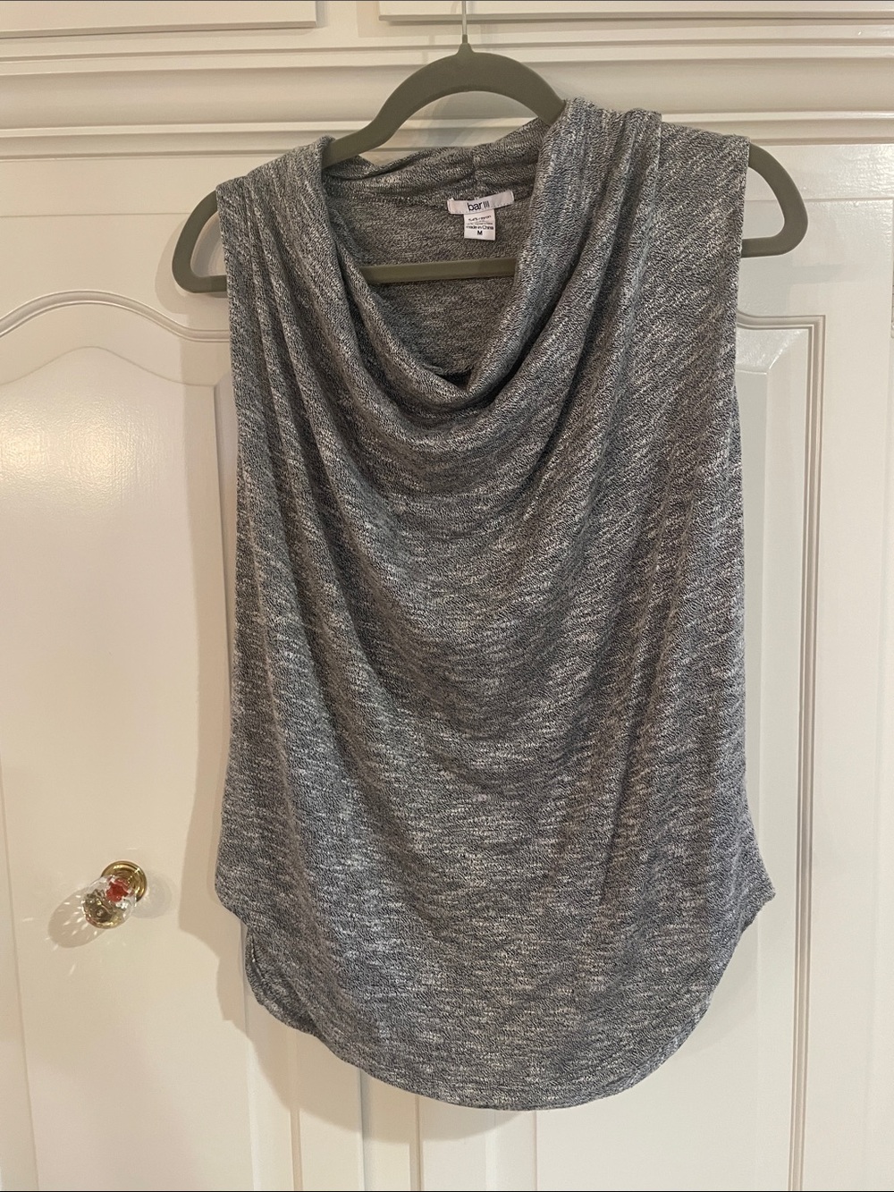Bar III Gray Marled Cowl Neck Sleeveless Camisole
